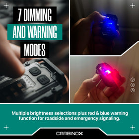 CARBINOX Flashlight Mini red-blue warning mode for signaling