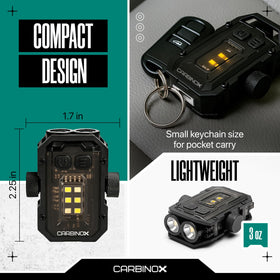 CARBINOX Flashlight Mini USB-C charging port for easy recharge