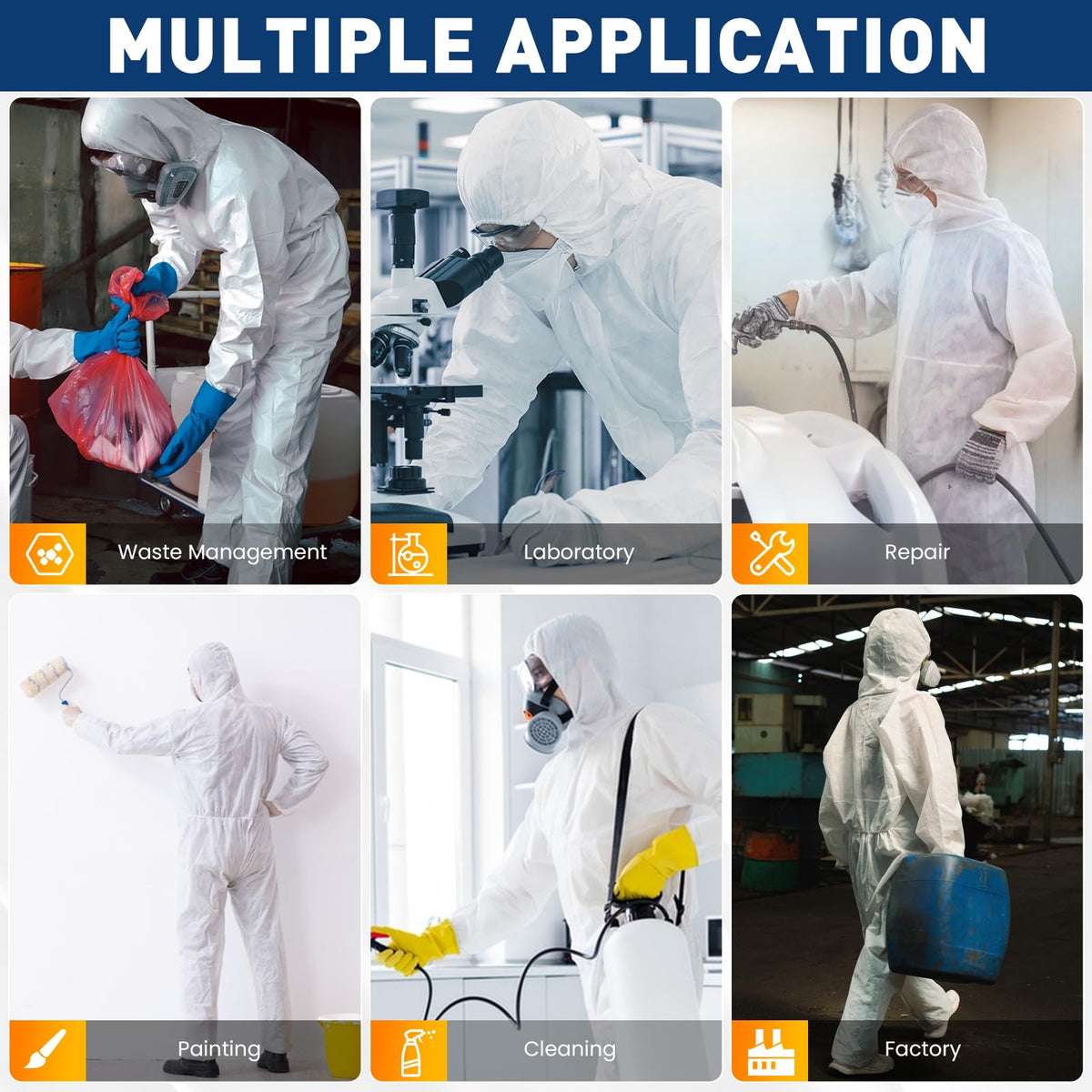CAREGY 30-pack disposable coveralls provide ample coverage for large projects