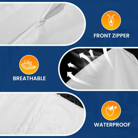 CAREGY coveralls feature elastic wrists, ankles, and hood for secure fit