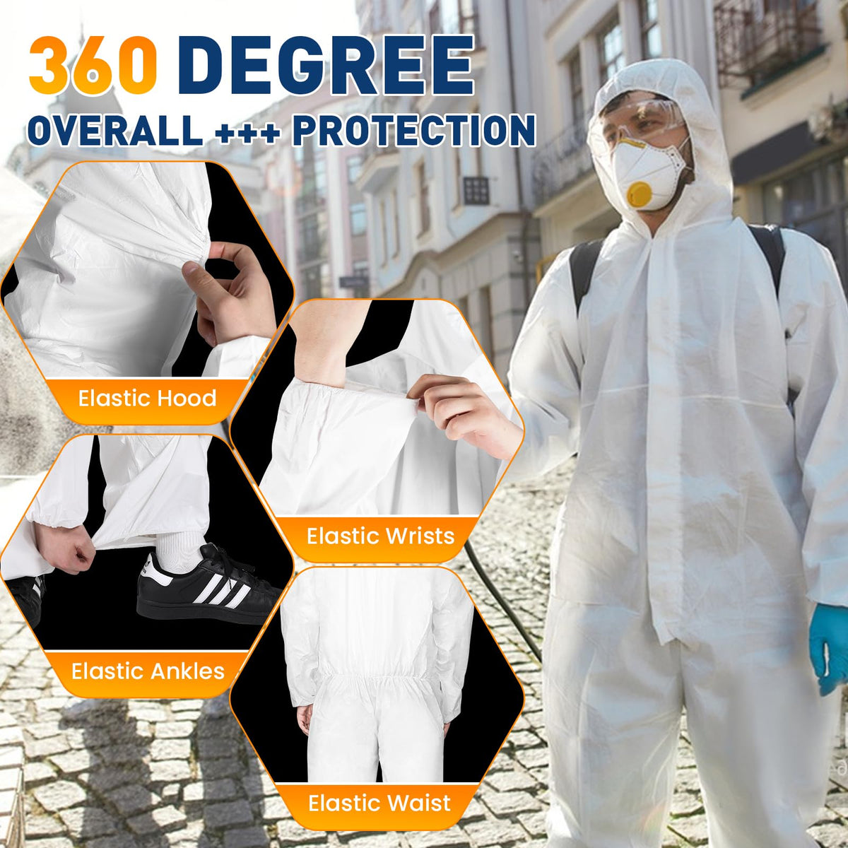CAREGY heavy-duty full-body protection suit guards against dust and particles