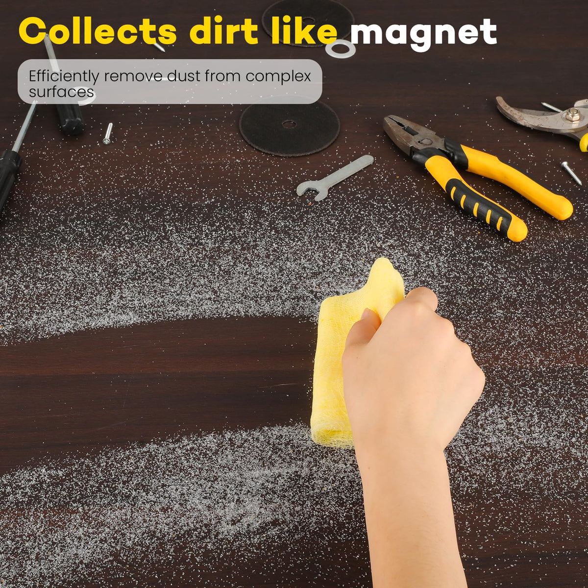 CAREGY reusable tack cloth folded to reveal a clean surface