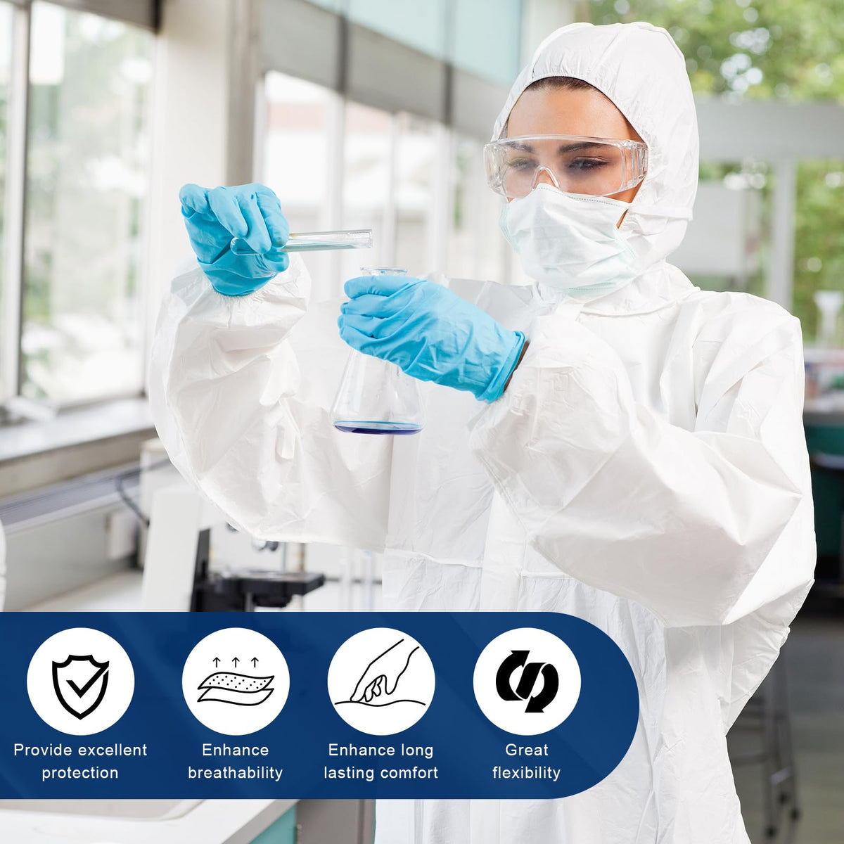 CAREGY unisex protective suit suitable for indoor and outdoor work environments