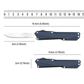Caressolove blade holder and edge provide precise alignment for stable controlled cuts.