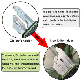 Caressolove box cutter with auto retract slider for safer cutting.