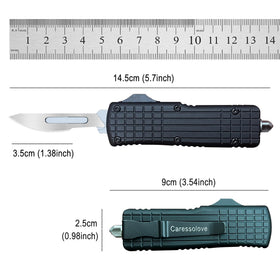 Caressolove auto retract blade knife, balanced feel for detailed cutting tasks.