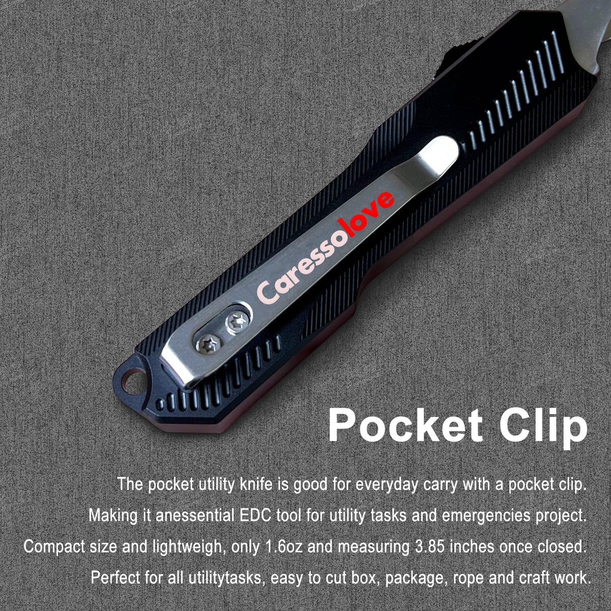 Caressolove compact EDC design slips into pockets for quick access and discreet use.