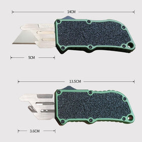 Caressolove ergonomic aluminum grip offers steady control while cutting.