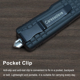 Caressolove pocket knife with belt clip, ideal for quick access in daily tasks.