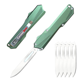 Caressolove self-retracting knife front-action blade exposure for quick cutting
