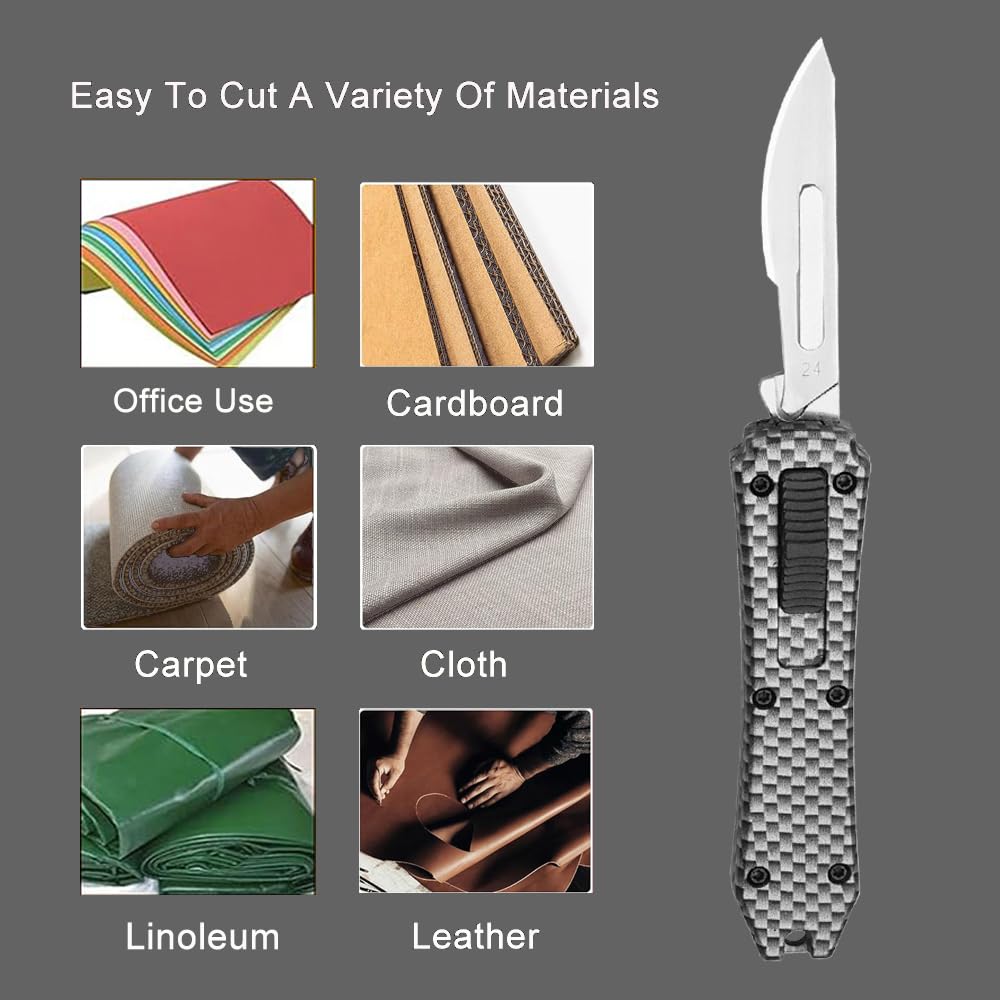 Caressolove Switch Blades Knife ergonomic aluminum grip improves control and comfort.