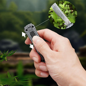 Caressolove Switch Blades Knife slider button in action for smooth blade extension.