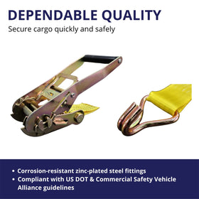 Cargo Control polyester-webbing texture demonstrates UV and abrasion resistance for long-lasting use.