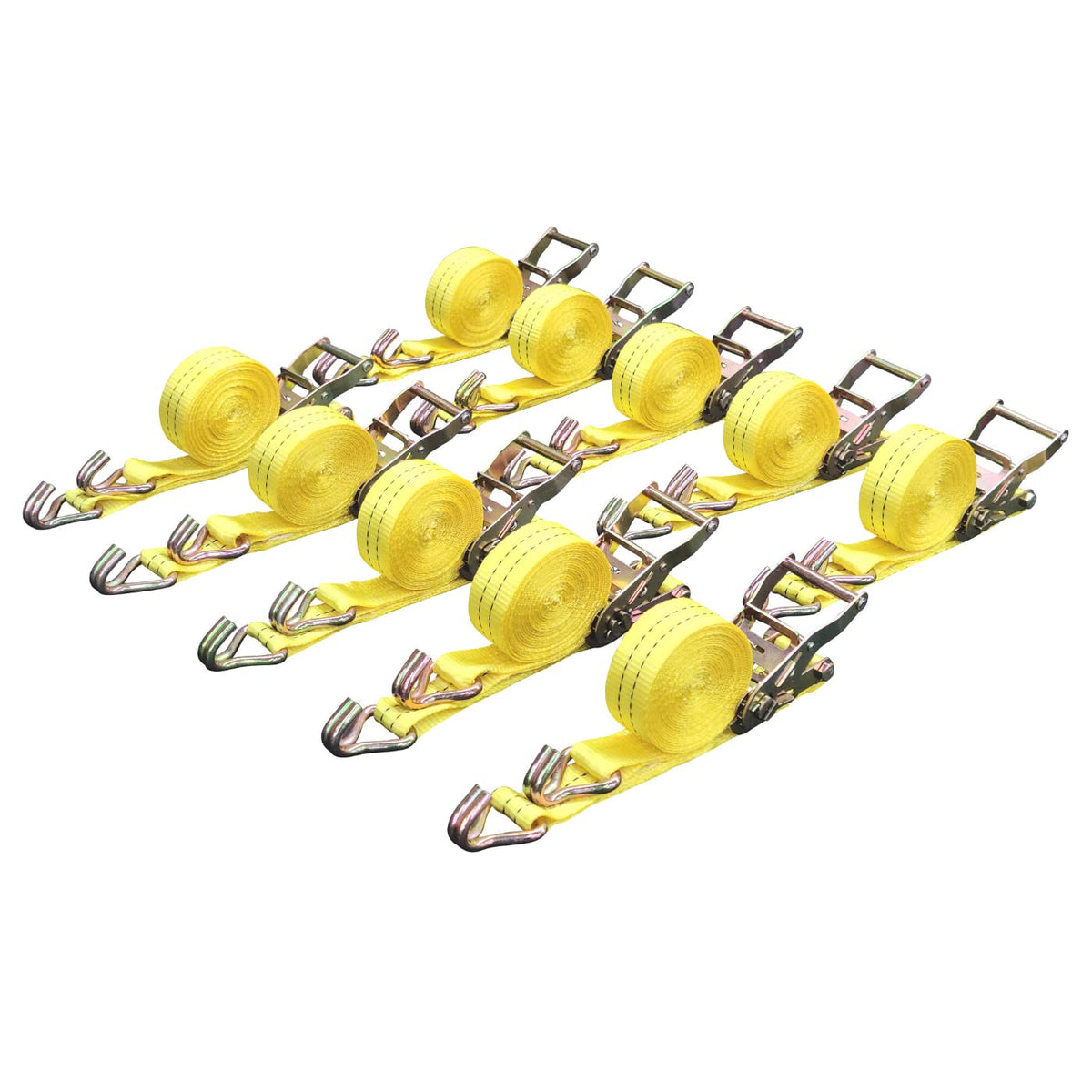 Cargo Control ratchet tie down with J-hook secures cargo during transit