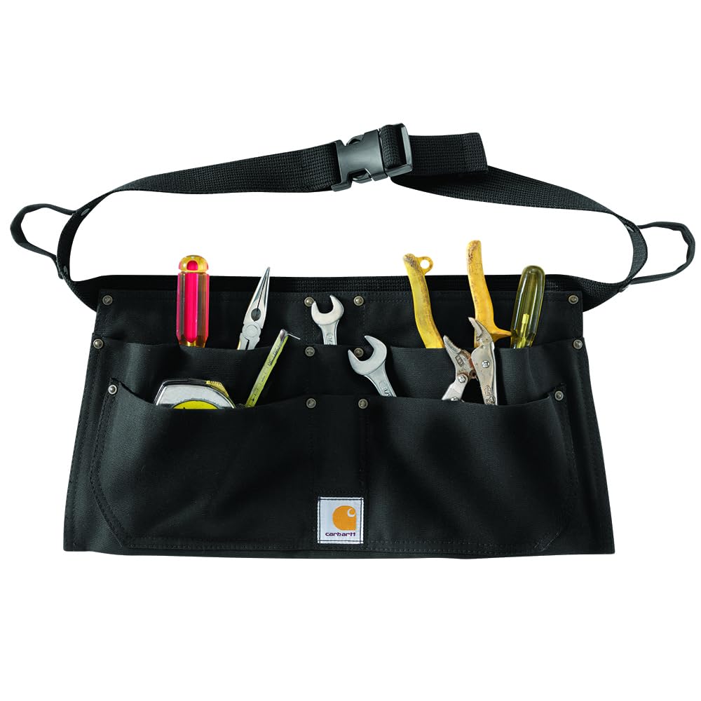 Carhartt Men's Firm Duck Waist Apron back view shows adjustable belt for a custom fit.
