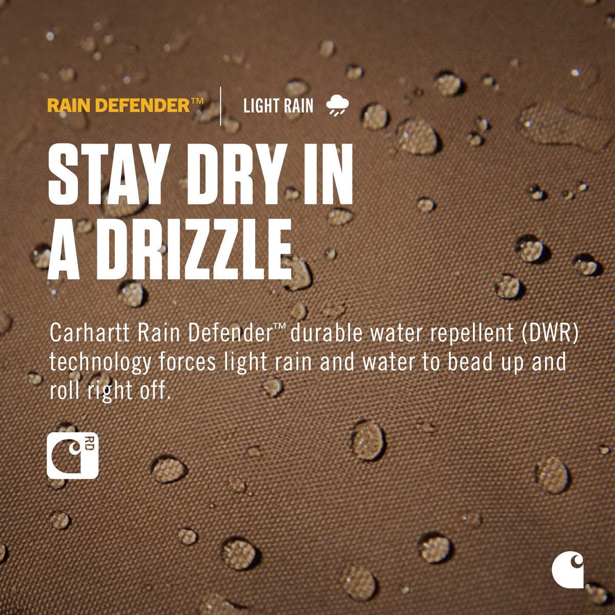 Carhartt Onsite Tool Bag Rain Defender fabric keeps contents dry in light weather