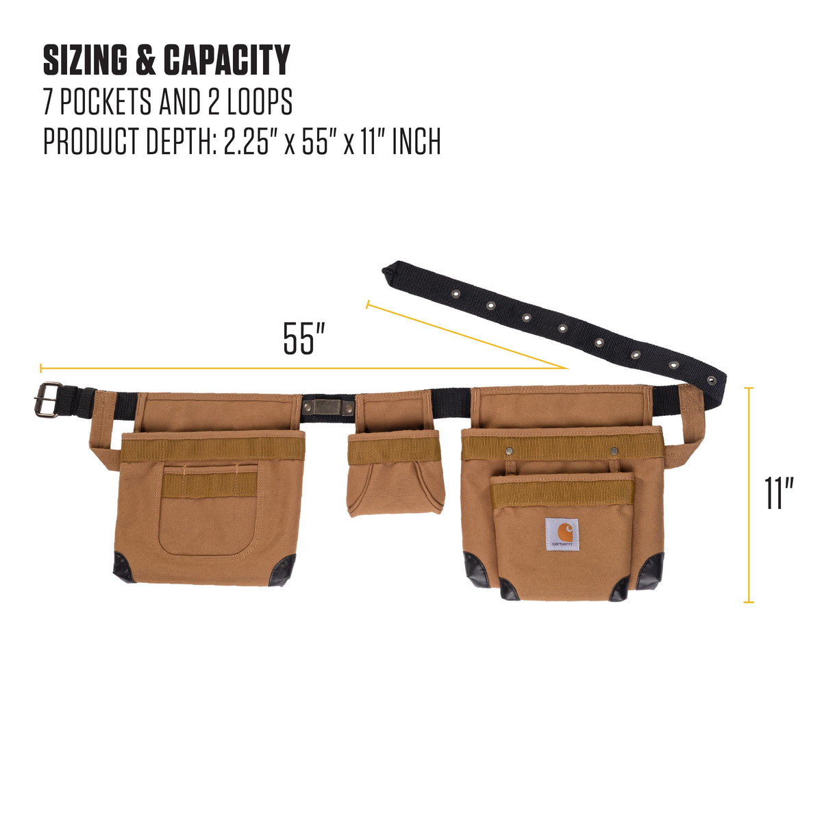 Carhartt padded tool belt Duravax corners protect pouches during hard use.