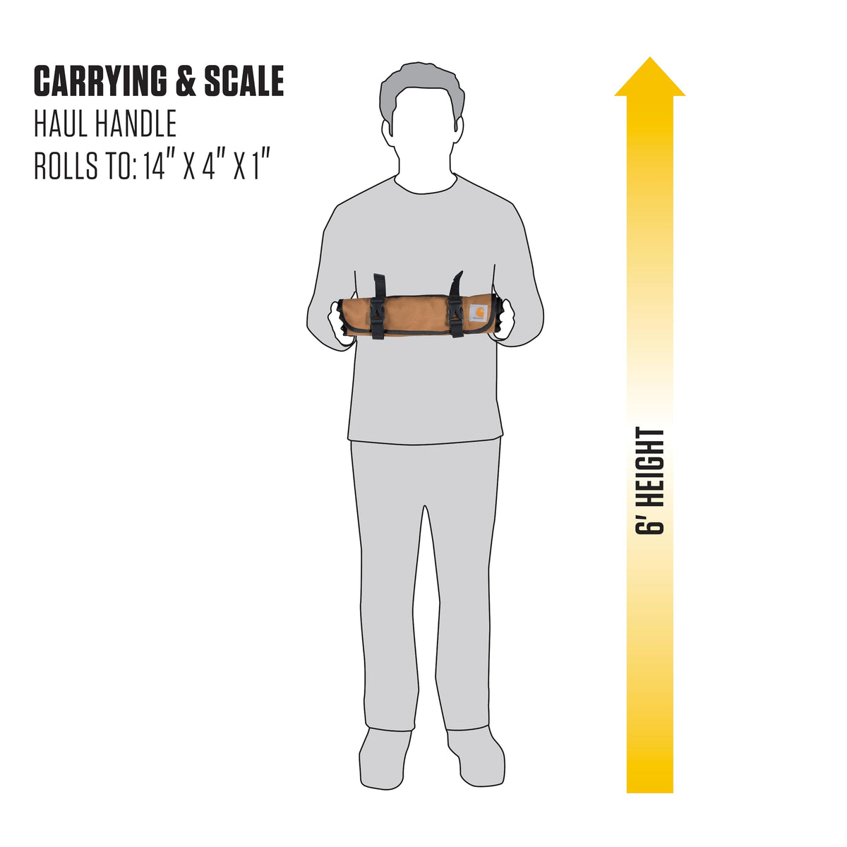 Carhartt utility roll organizer side pockets and buckles secure gear during transit