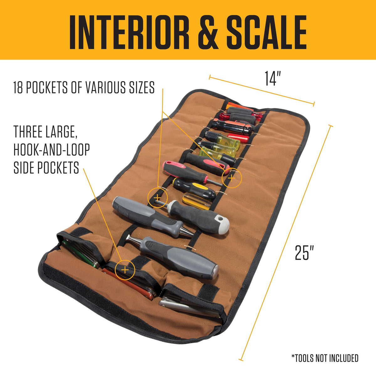 Carhartt utility roll organizer in gravel color featuring durable, water-repellent fabric
