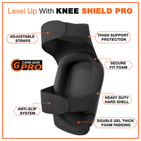 CARIB GEAR PRO knee pads with adjustable straps for a secure fit.