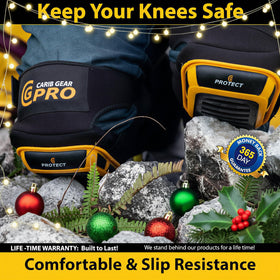 CARIB GEAR PRO knee pads double gel core close-up for extra comfort.