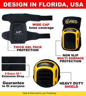 CARIB GEAR PRO knee pads in use on tile flooring for protection.