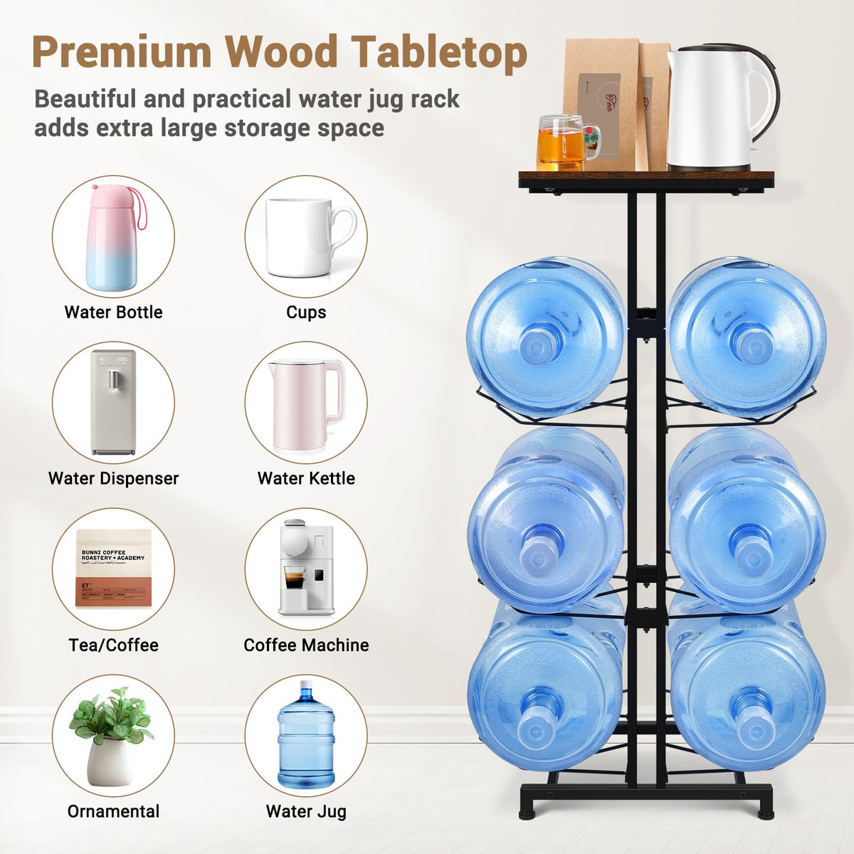 CAROD 3-tier storage shelves show organized bottle capacity