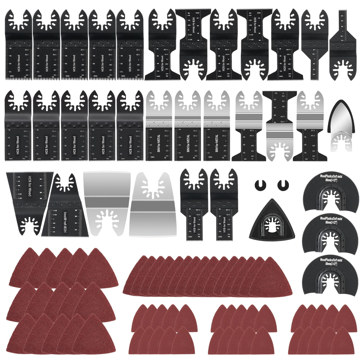 CaRoller 96Pack oscillating blades kit in a compact box for organized storage and quick access