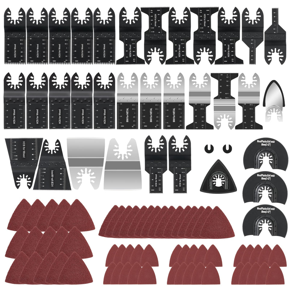 CaRoller 96Pack oscillating blades kit in a compact box for organized storage and quick access