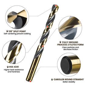 CaRoller bits with black and gold finish resist wear