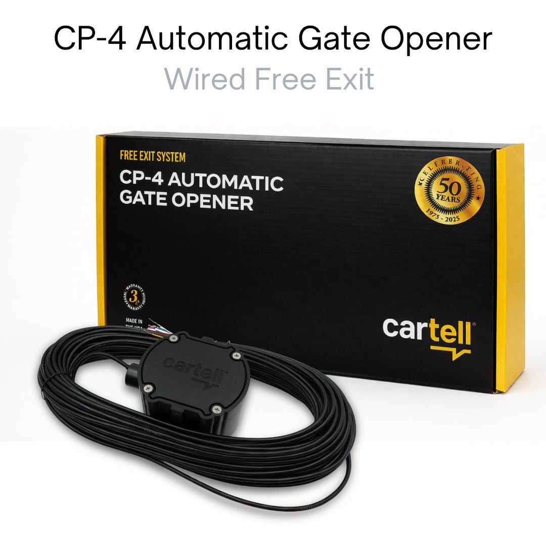 Cartell CP-4 solar-ready installation on a gate with sturdy housing.