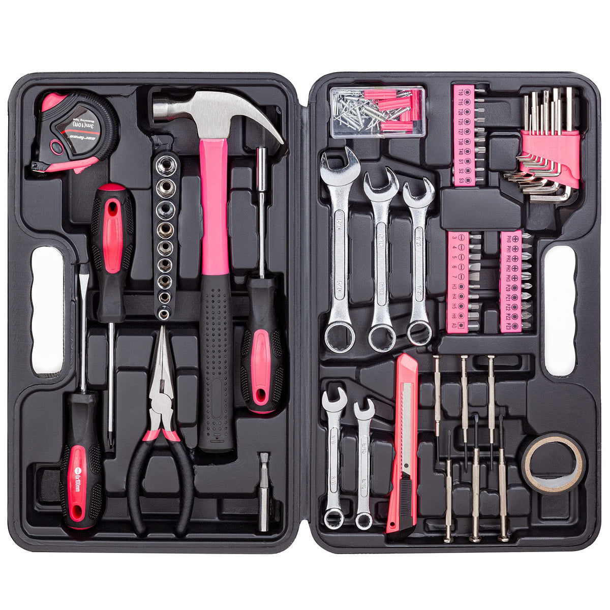 Cartman 148-piece tool set in pink case for complete home projects