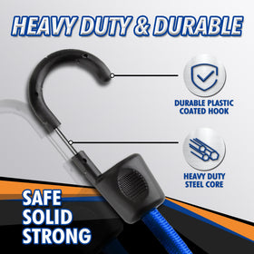 Cartman 18 inch bungee cord ready to secure cargo with reliable stretch