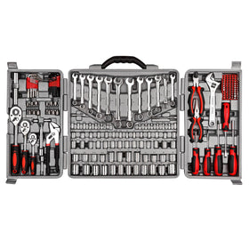 Cartman 205-piece ratchet wrench set in case for home repairs