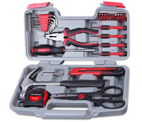 Cartman 39-piece tool set case organized for quick home repairs