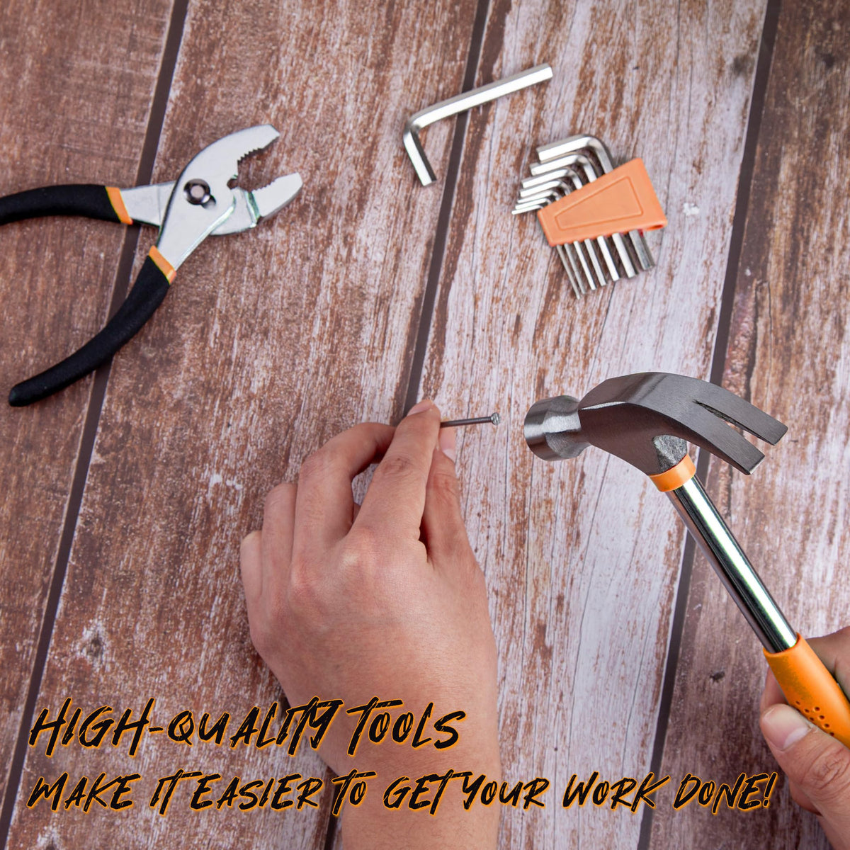 Chrome-plated tools in CARTMAN 39-piece set for durability and corrosion resistance.