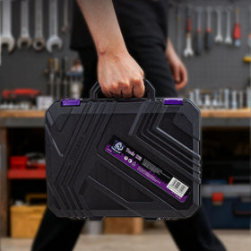 Cartman blow molded storage case keeping tools securely organized during transport