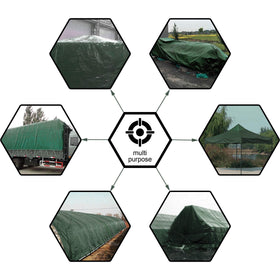 CARTMAN dustproof and waterproof green tarp protects materials in harsh weather.