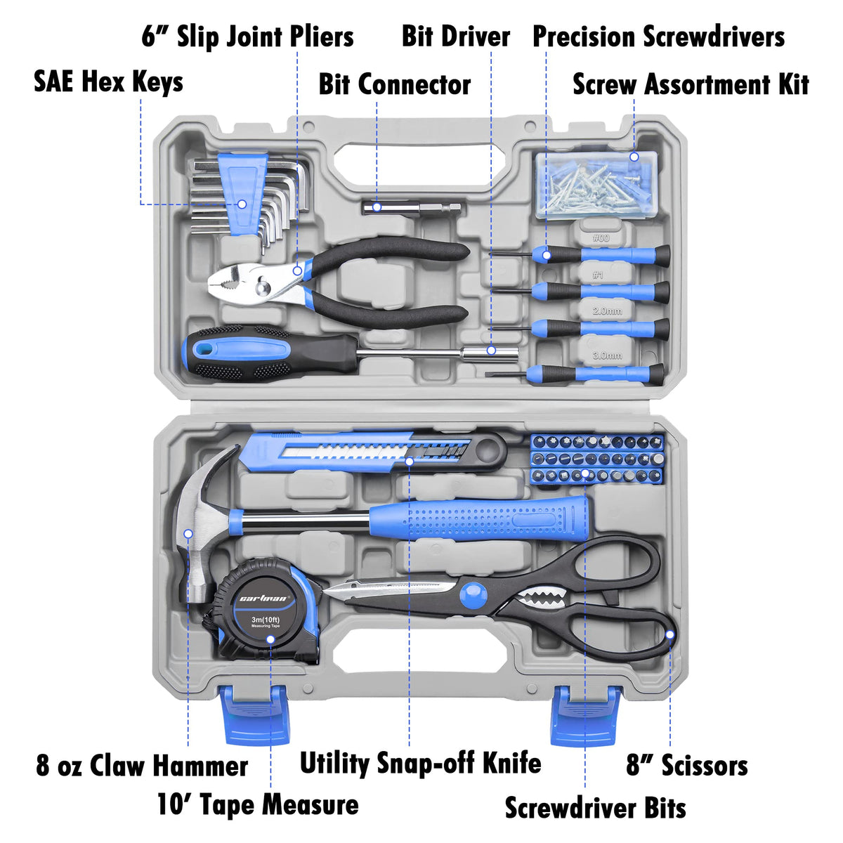 CARTMAN Home Tool Set Kit pliers help with versatile repairs.