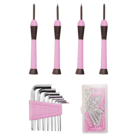 CARTMAN light pink tool kit with a sturdy carrying handle for portability.