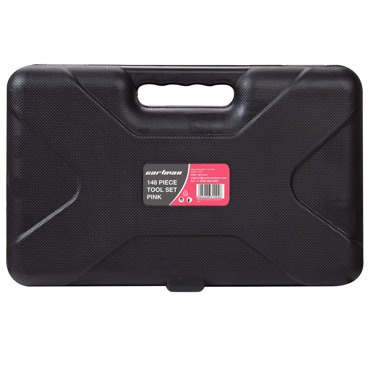 Cartman pink tool box open with organized slots for easy access