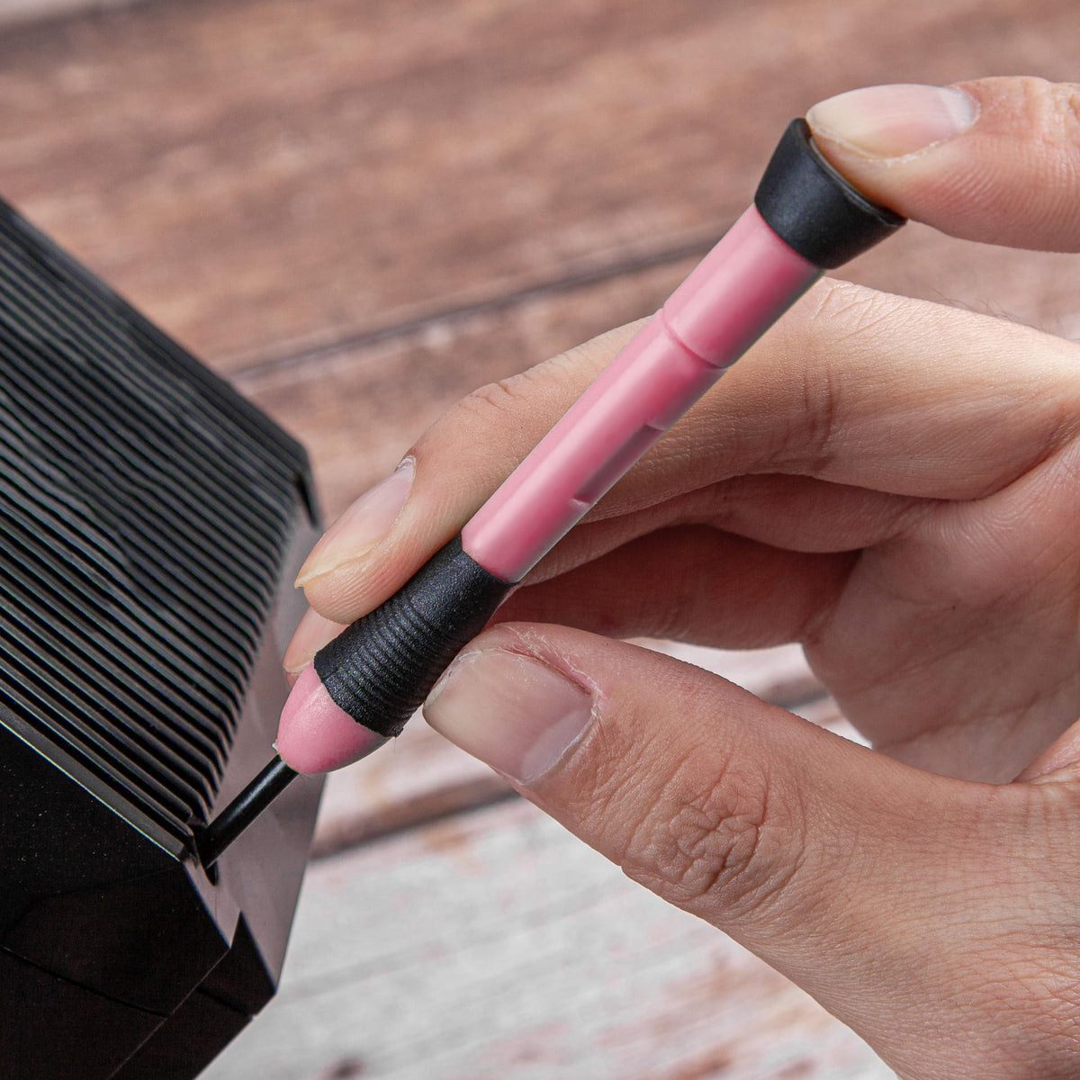 Cartman pink-toolbox-storage-case keeps tools securely organized.