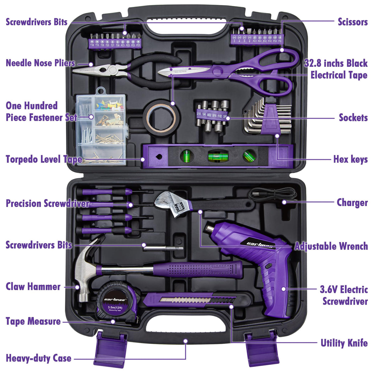 Cartman purple cordless screwdriver ready for quick assembly and mobile use.