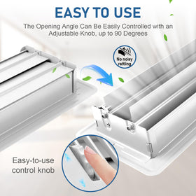 CASAJOY 4x10 inch duct opening fit; minimalist white design blends with decor.