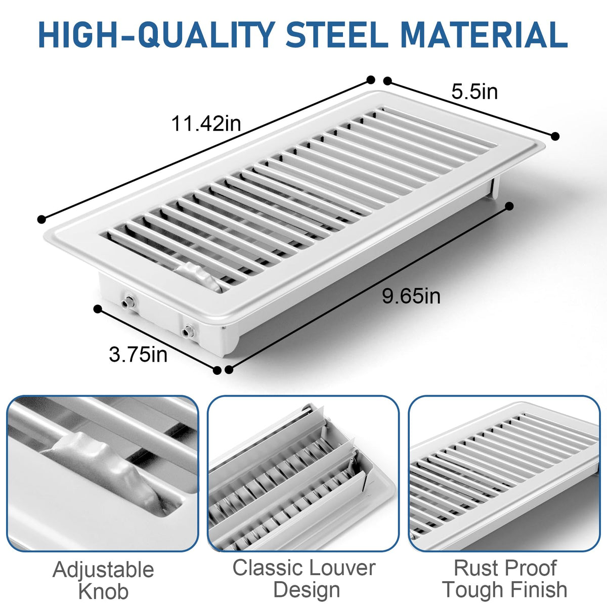 CASAJOY floor and sidewall vents; versatile for home, restaurant, or office settings.
