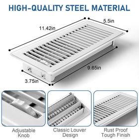 CASAJOY floor and sidewall vents; versatile for home, restaurant, or office settings.
