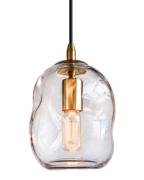 CASAMOTION glass pendant light with organic globe for ambient living room illumination.