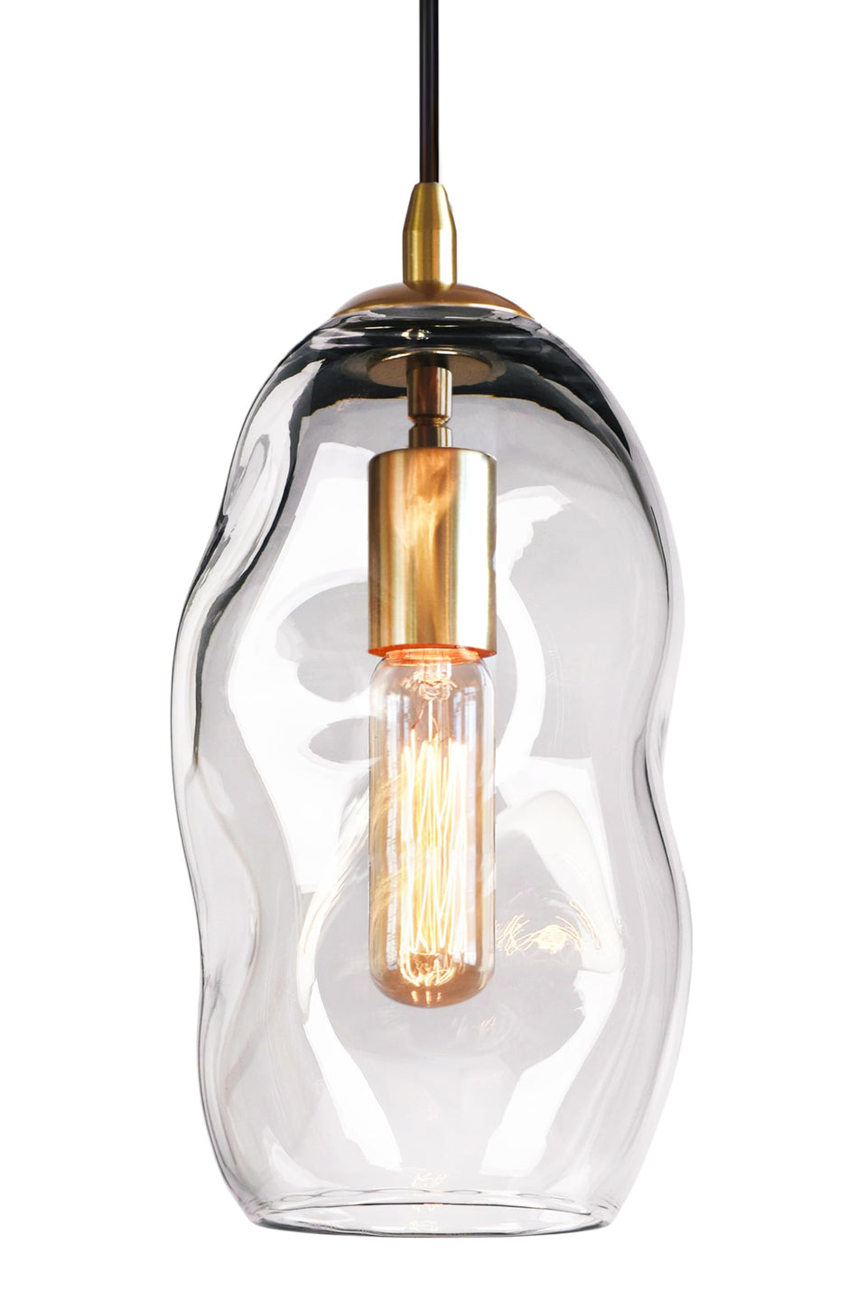 CASAMOTION gold glass globe pendant for a dramatic kitchen focal point.