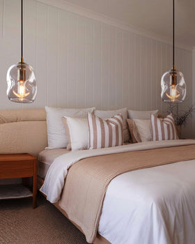 8-inch CASAMOTION pendant light height and silhouette