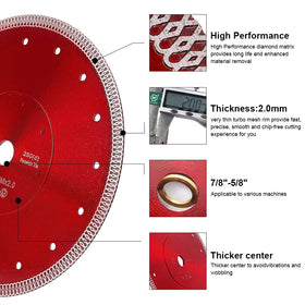Casaverde 10-inch blade suitable for dry and wet cutting